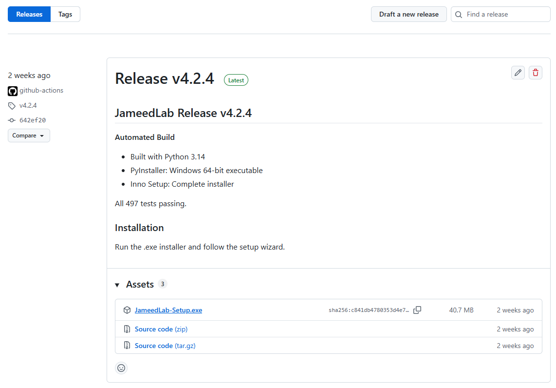 Fig. 2: Latest Release - Download Button