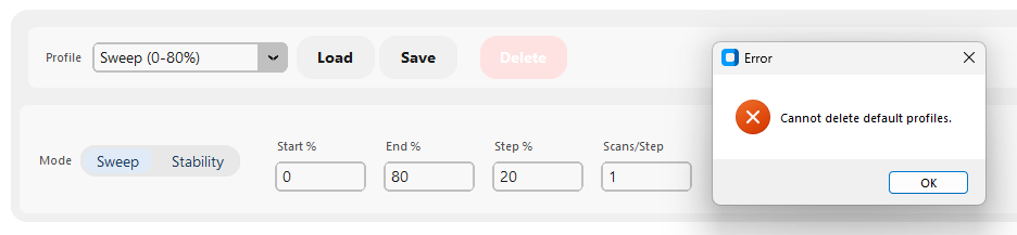 Fig. 61: Delete Confirmation - Cannot Delete Default