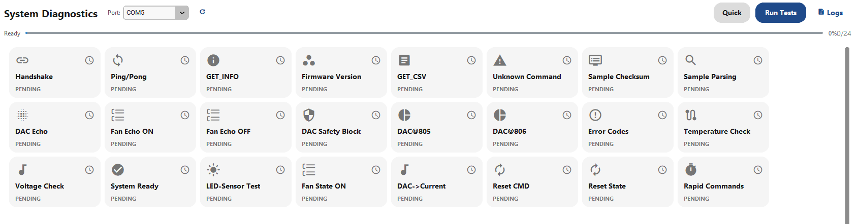 Fig. 86: Click Quick Tests Button